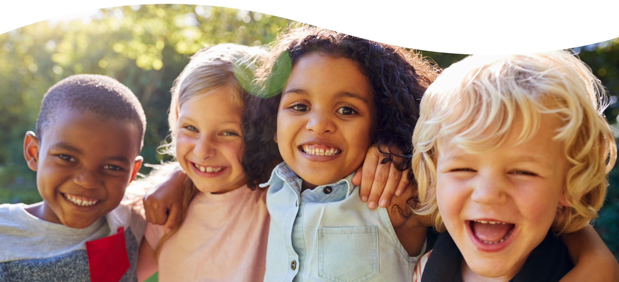 four happy children at childcare morisset